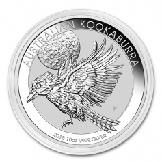 Серебряная монета 10 долларов "Кукабарра" 2018г., 10 OZ, 311г., Австралия, Ag 999