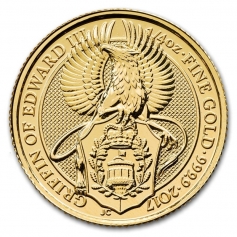 Золотая монета Великобритании "Грифон Эдуарда III"  2017 год 1/4 oz
