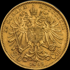 Золотая монета 20 крон