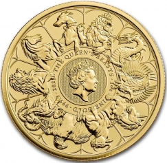 Золотая монета Великобритании "Десять Зверей Королевы" 2021 года 31,1 г