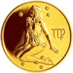 Золотая монета 50 рублей "Дева" Серия: Знаки зодиака. 7,78г., 2003г., Au 999