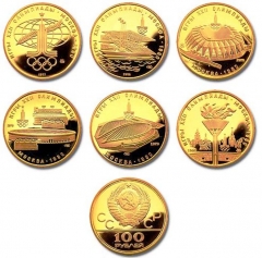 Набор золотых монет "Олимпиада 80" 100 рублей
