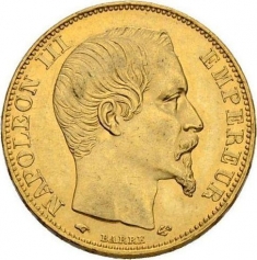 Золотая монета 20 франков Франция, Au 900, 6,45 г