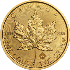 Золотая монета "Кленовый лист" 31,1 г , Canadian Gold Maple Leaf, 1oz
