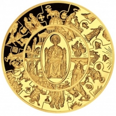 Золотая монета 250 долларов "Апостол Петр" 2009 года, Либерия, Au9999, 155.5 г