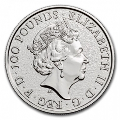 Платиновая монета 100 фунтов "Лев Англии", 2017 г., 31.1 гр. Pt999