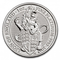 Платиновая монета 100 фунтов "Лев Англии", 2017 г., 31.1 гр. Pt999