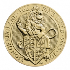 Золотая монета Великобритании "Лев Англии" 2016 года 31,1 г