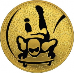 Золотая монета "Скелетон", 200 рублей, 2010 год