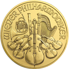 Золотая монета "Венская Филармония"(Филармоникер), Austrian Gold Philharmonic 100 евро